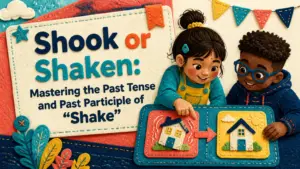 shook or shaken which is the past tense and past participle of shake