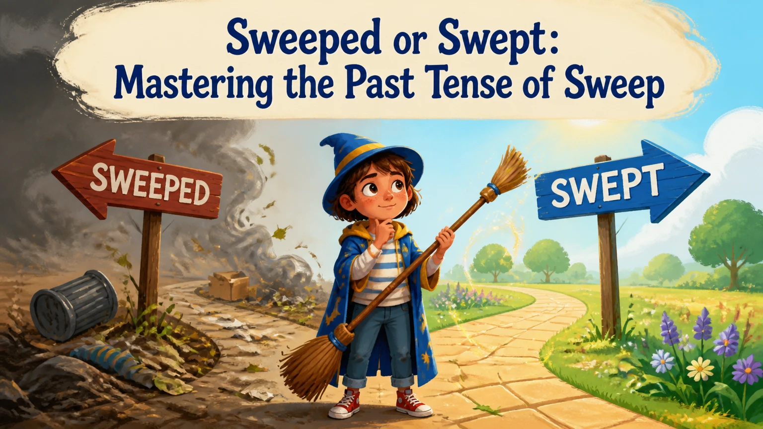 sweeped or swept whats the past tense of sweep