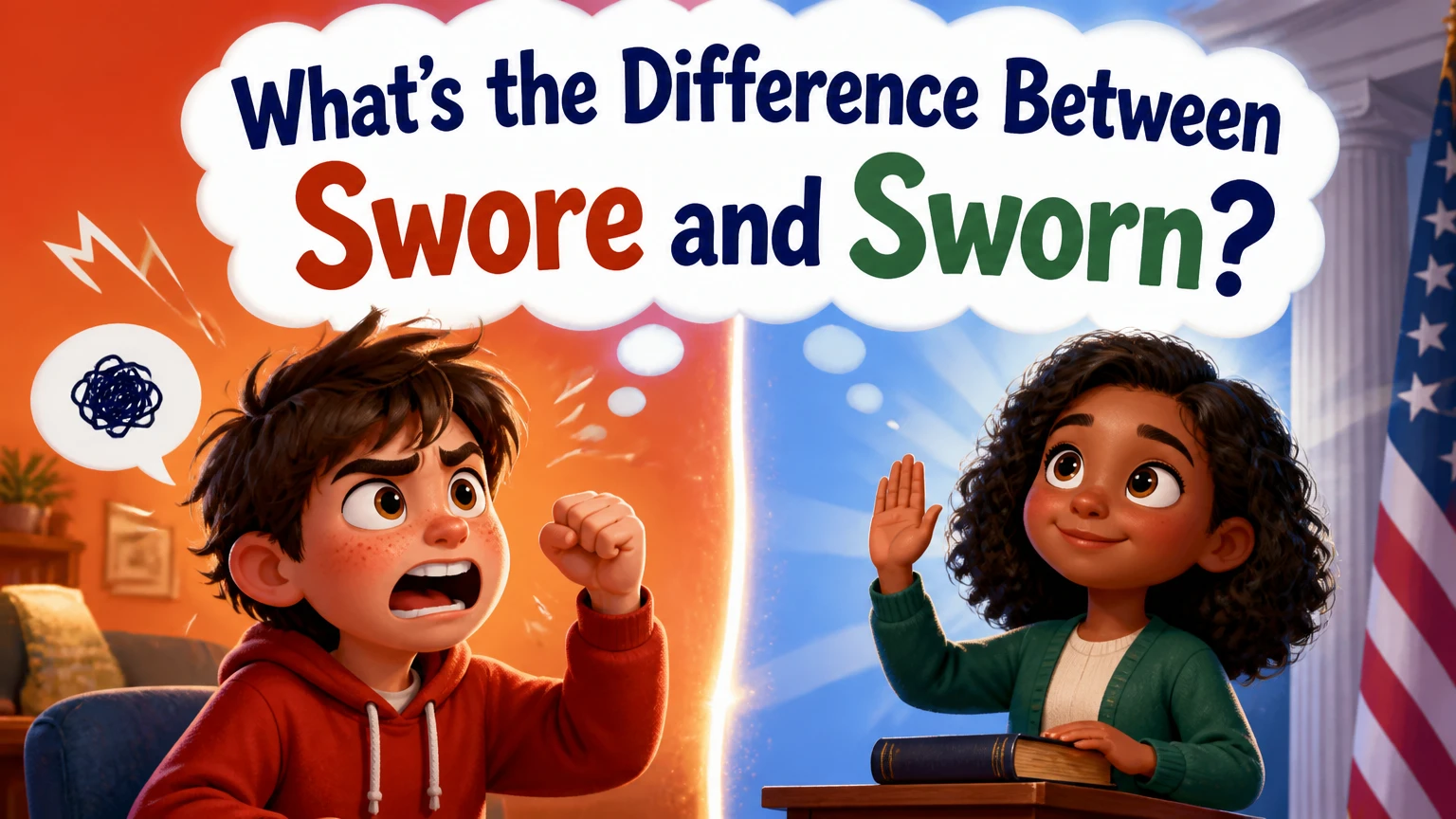 whats the difference between swore and sworn which is the past tense of swear 2