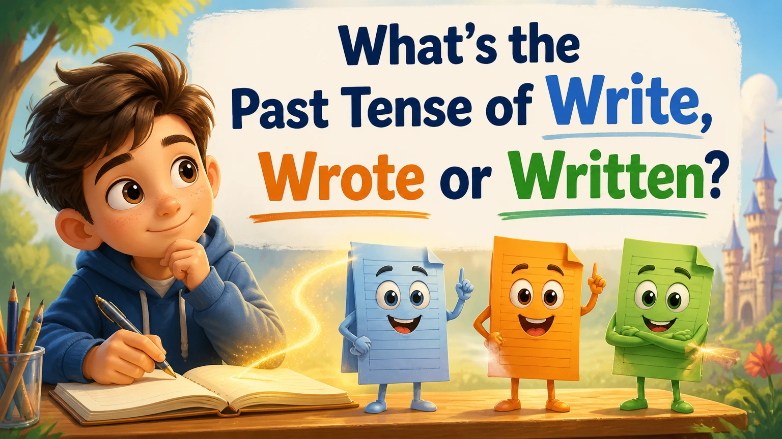 whats the past tense of write wrote or written 2