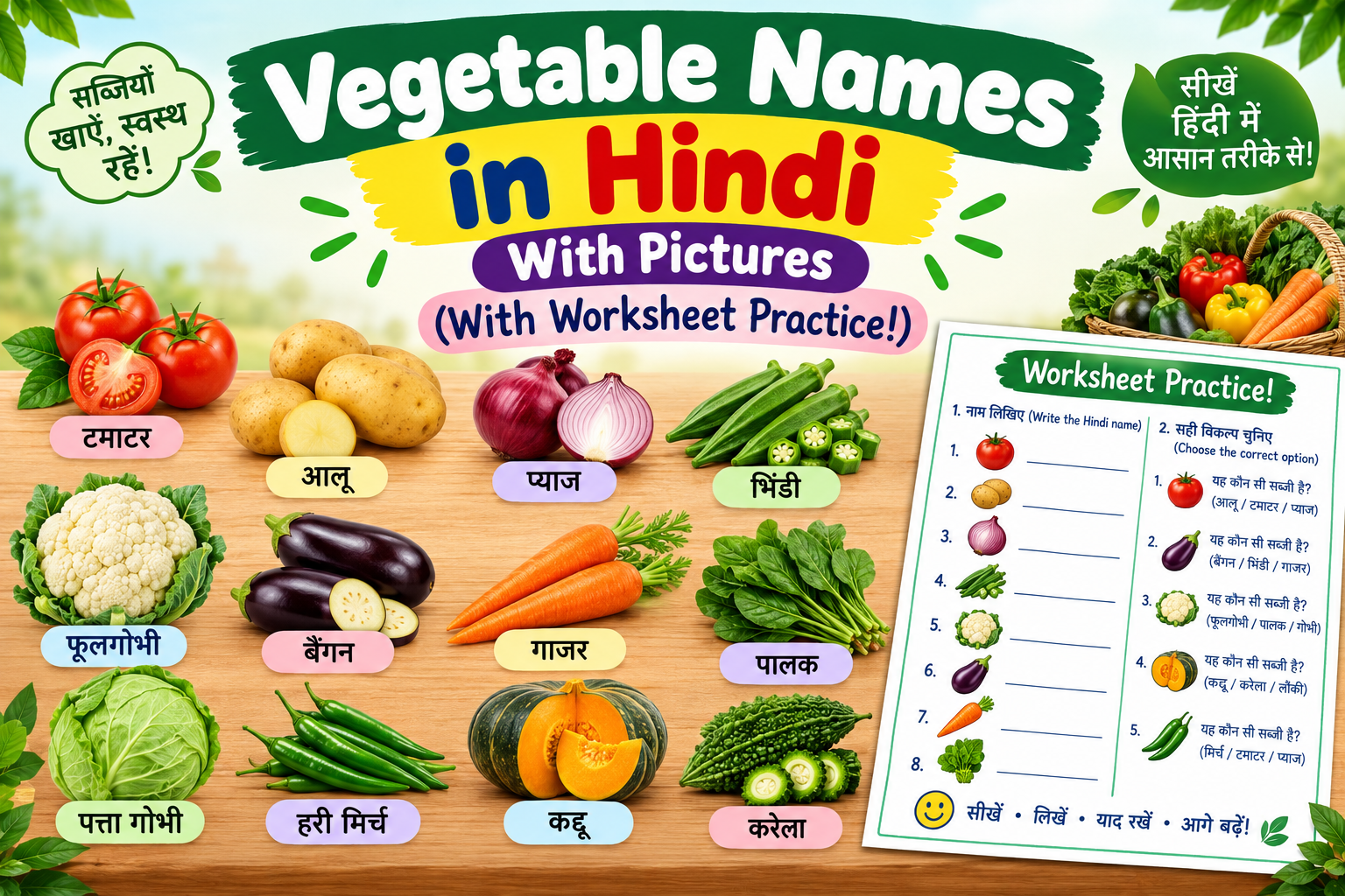 Vegetable Names in Hindi