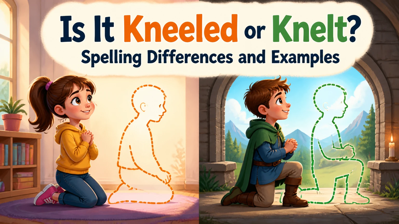 is it kneeled or knelt spelling differences examples 2